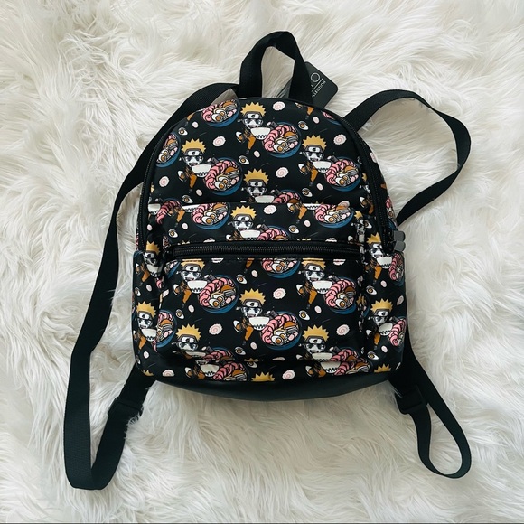 Bioworld Naruto Shippuden Ramen Ichiraku Noodle Bowl Black Mini Backpack Purse - Picture 2 of 5